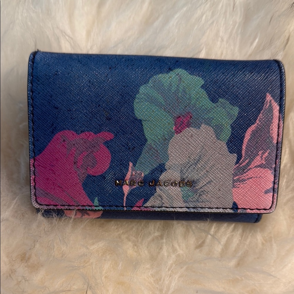 Marc Jacobs Blue and Pink Floral Wallet